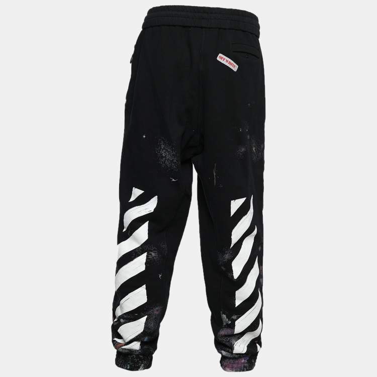 percent lightweight Peculiar Off-White Black Galaxy Brushed Printed Cotton Sweatpants L Off-White | TLC