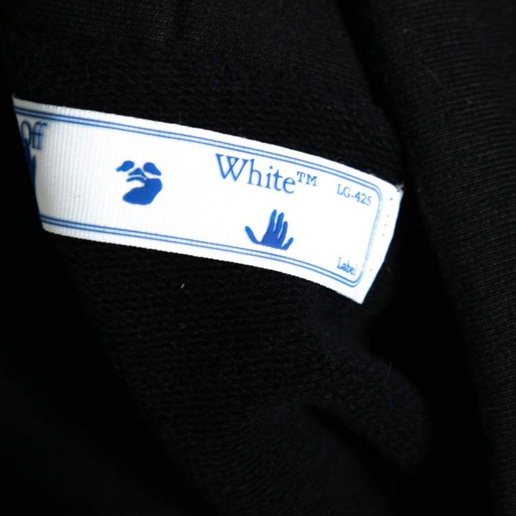 Pre Owned Off-White Black Cotton Free Wizard Layered Long Sleeve Hoodie M