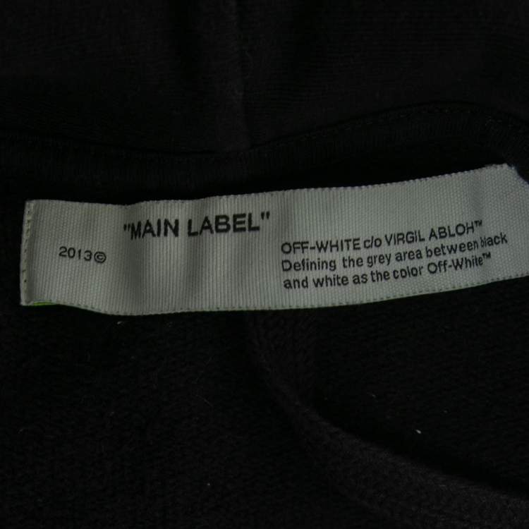 مملوكة مسبقًا Off-White Black Cotton Logo Arrows Printed Hoodie S