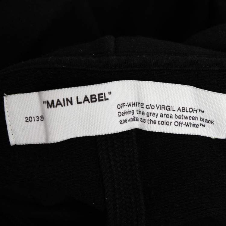 Pre Owned Off-White Black Fence Arrows Printed Cotton Hoodie S