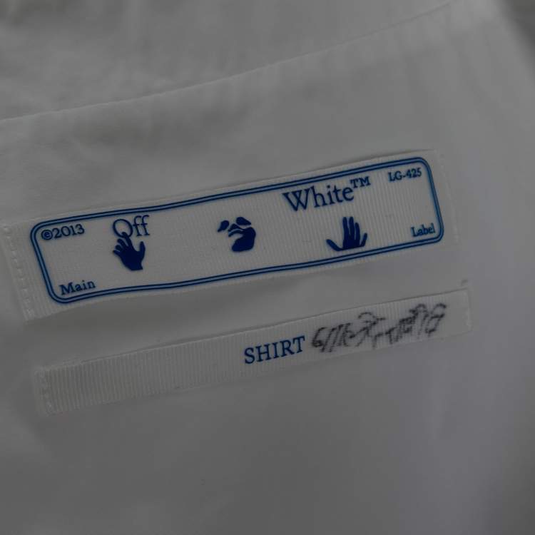 Pre Owned Off-White White Cotton Monalisa Holiday Printed Shirt L