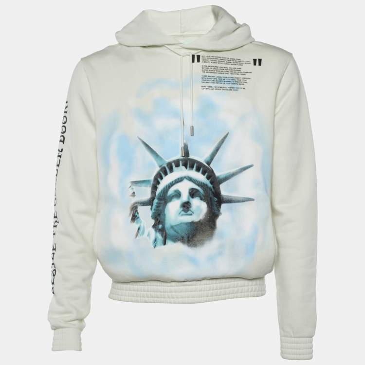 Off-White Off White Statue of Liberty Print Cotton Hooded Sweatshirt S  Off-White | The Luxury Closet
