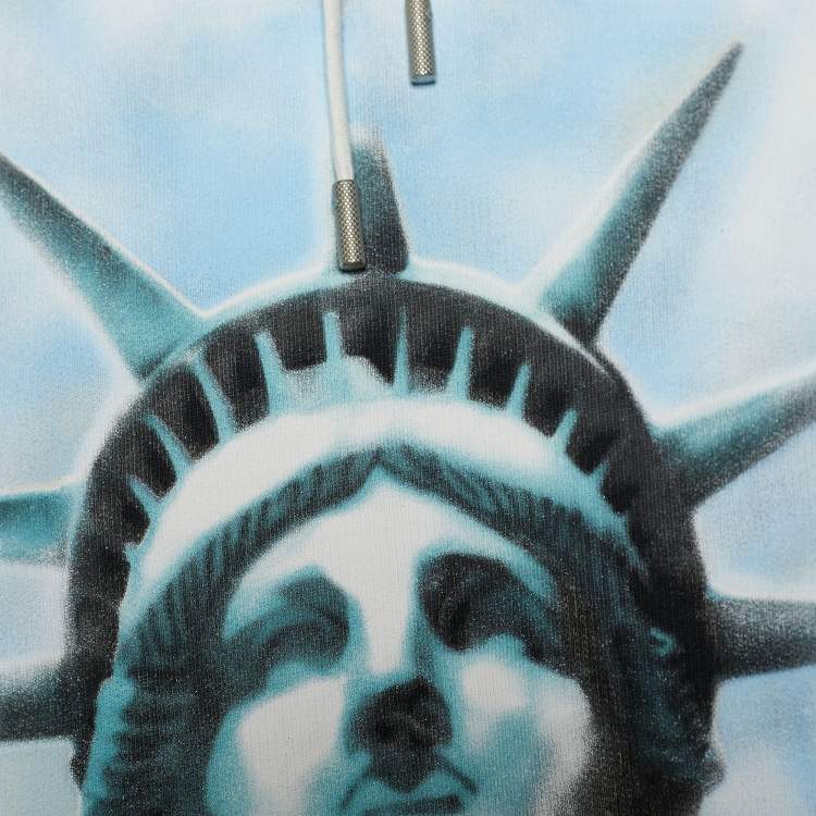 Pre Owned Off-White Off White Statue of Liberty Print Cotton Hooded Sweatshirt S