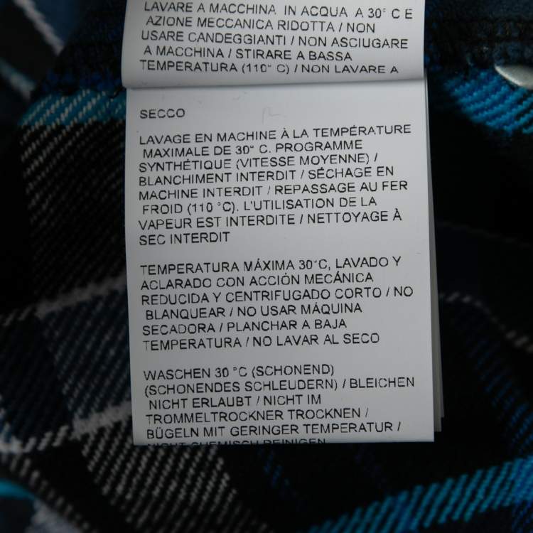 Pre Owned Off-White Blue Printed Checked  Flannel Shirt M