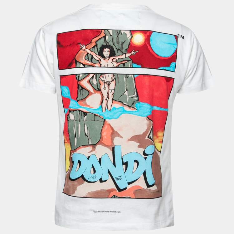 Pre Owned Off-White 2/5 Dondi Print White Cotton T-Shirt M
