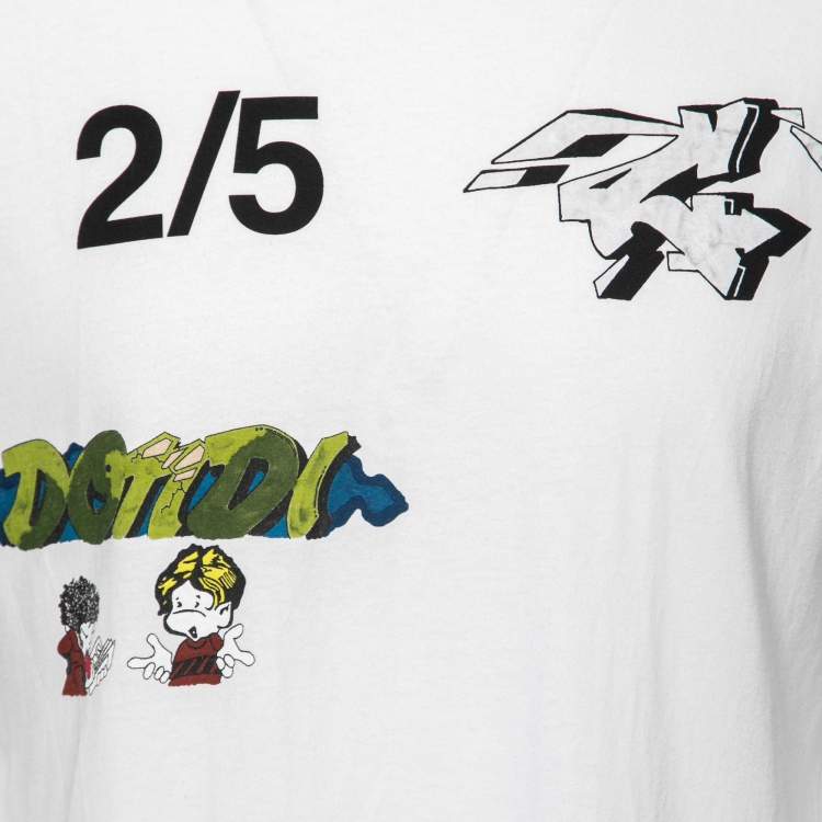 Pre Owned Off-White 2/5 Dondi Print White Cotton T-Shirt M