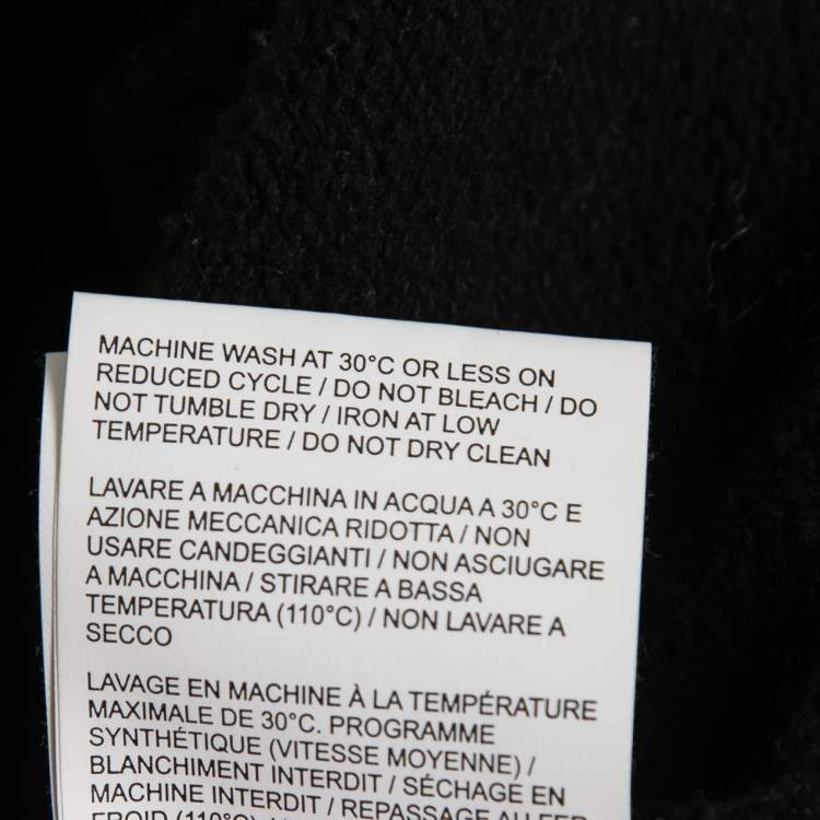 Pre Owned Off-White Black Logo Printed Cotton Hoodie S