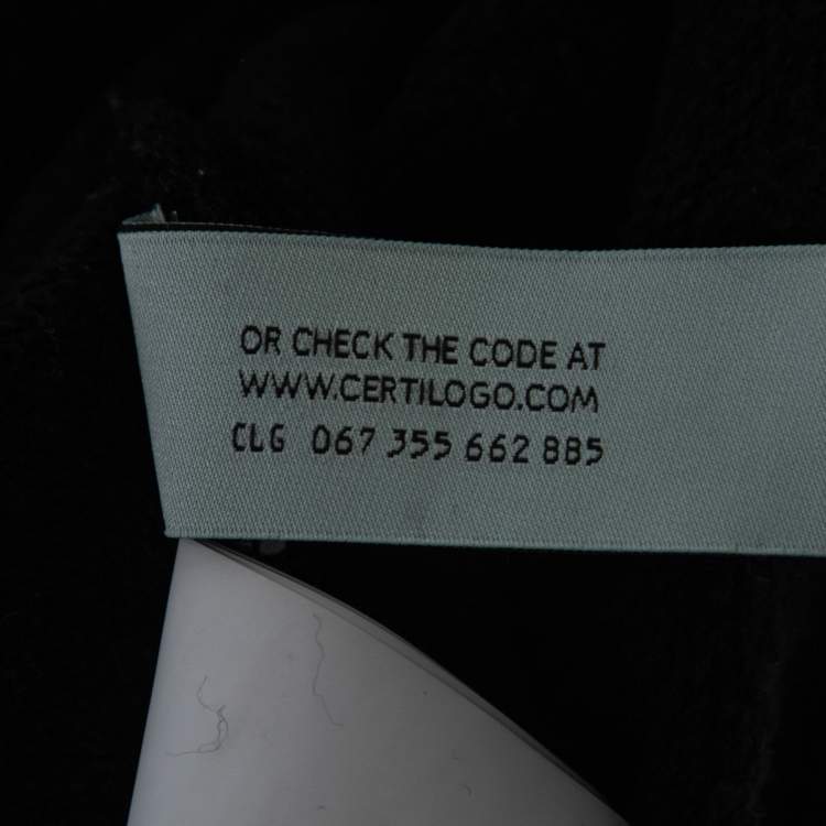 Pre Owned Off-White Black Logo Printed Cotton Hoodie S