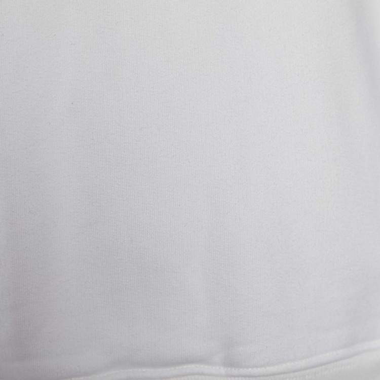 مملوكة مسبقًا Off-White White Cotton Knit Logo Print Hoodie S