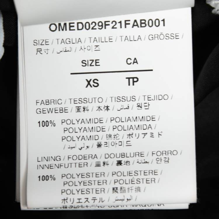 Pre Owned Off-White Black Synthetic Logo Print Down Puffer Jacket XS