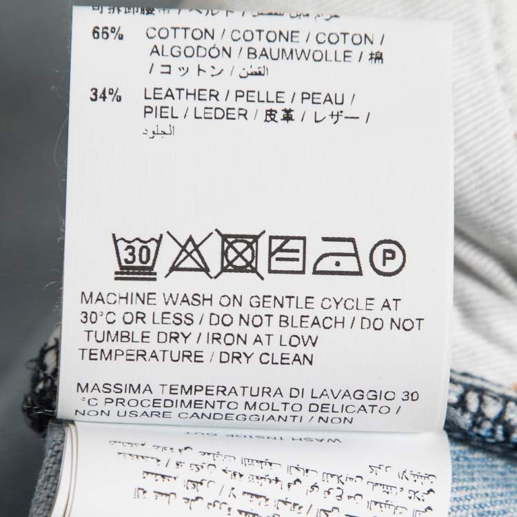 Pre Owned Off-White Light Blue Distressed Denim Jeans S Waist 31"