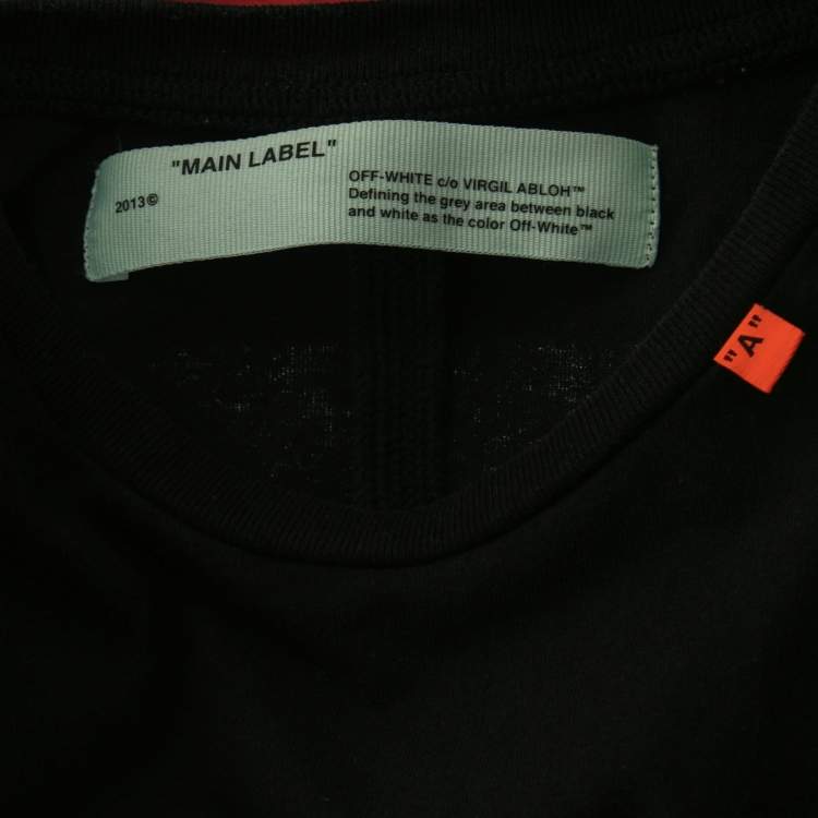 Pre Owned Off-White Black Cotton Arrow Print T-Shirt XS
