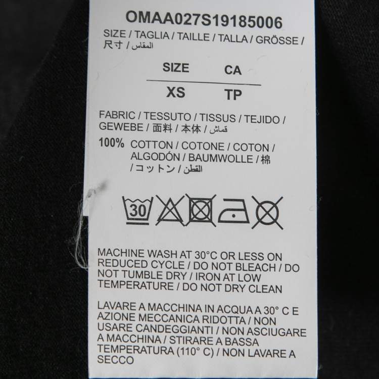 Pre Owned Off-White Black Cotton Arrow Print T-Shirt XS