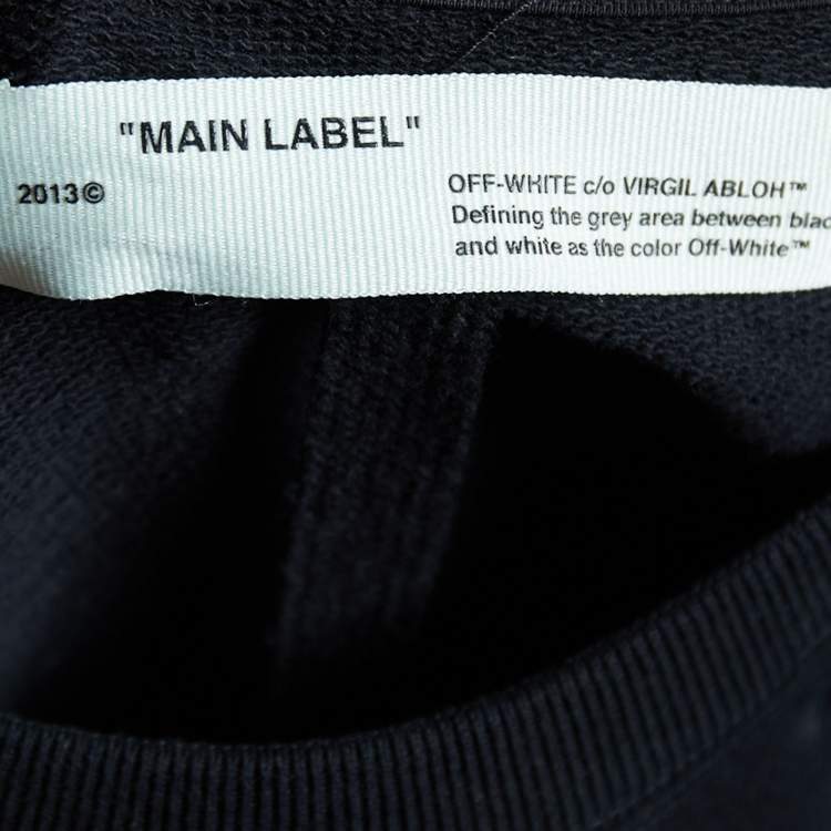Pre Owned Off-White Black Mona Lisa Printed Cotton Knit Crewneck Sweatshirt S