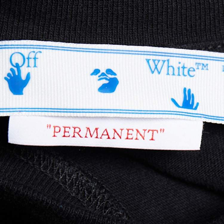 مملوكة مسبقًا Off-White Black Logo Embroidered Cotton Knit T-Shirt S