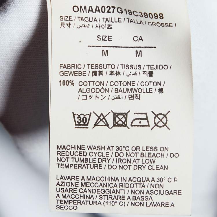 Pre Owned Off-White  Blue Mykonos Terry Cotton T-Shirt M