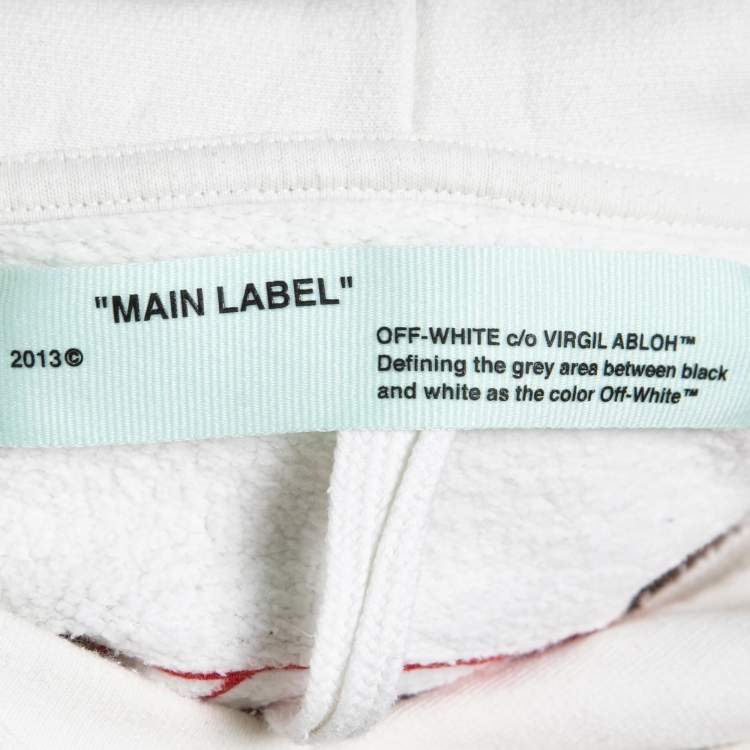 Pre Owned Off-White Bone White Clover Leaf Print Hooded Sweatshirt S