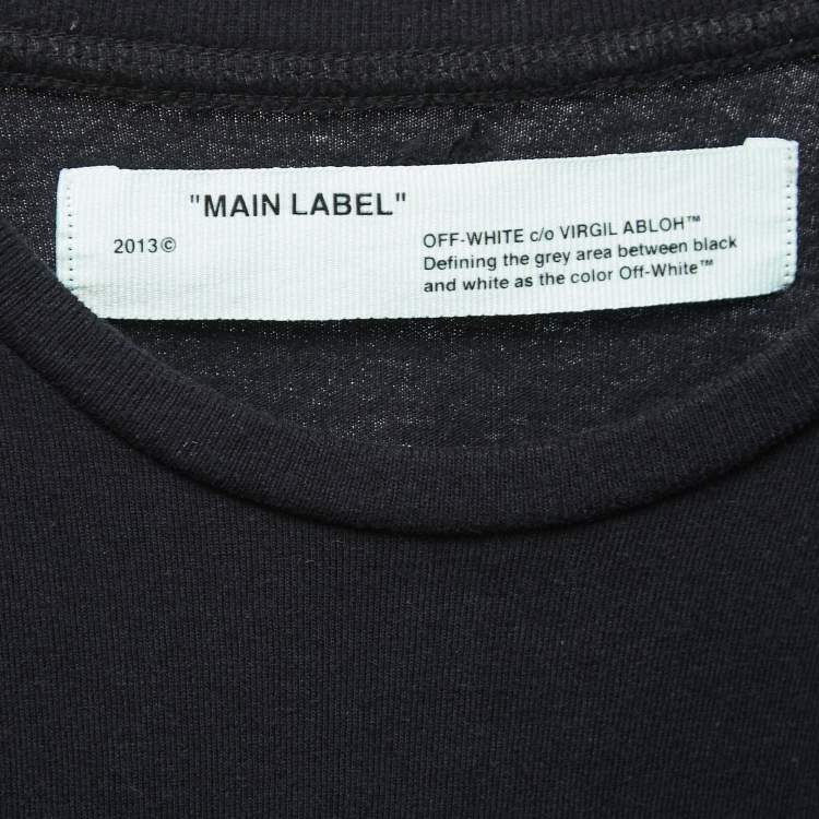 Pre Owned Off-White Black Mona Lisa Printed Cotton Full Sleeve T-Shirt XS