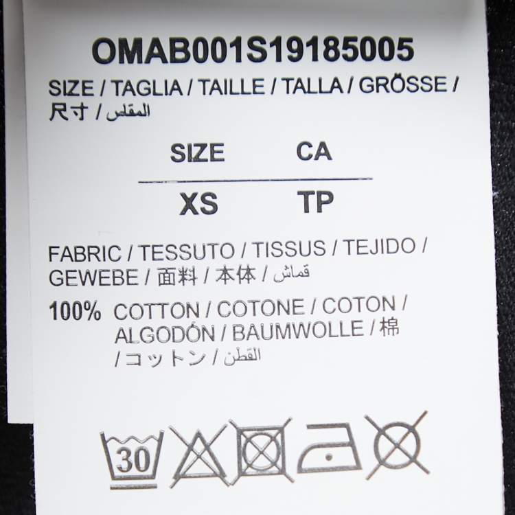 Pre Owned Off-White Black Mona Lisa Printed Cotton Full Sleeve T-Shirt XS