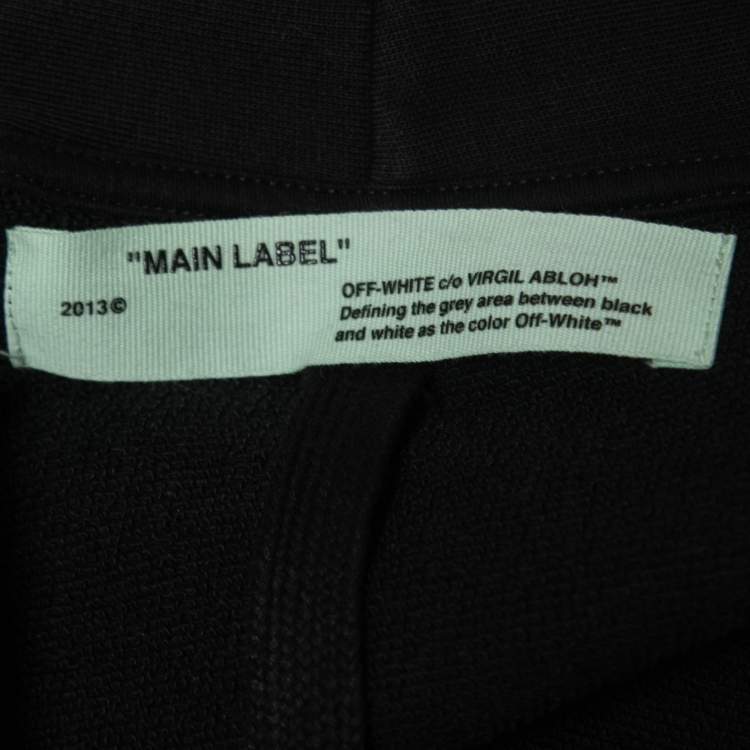 Pre Owned Off-White Black Jersey Cotton Do not Cross Line Print Hoodie S