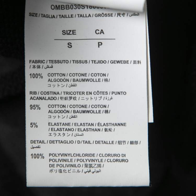 Pre Owned Off-White Black Jersey Cotton Do not Cross Line Print Hoodie S