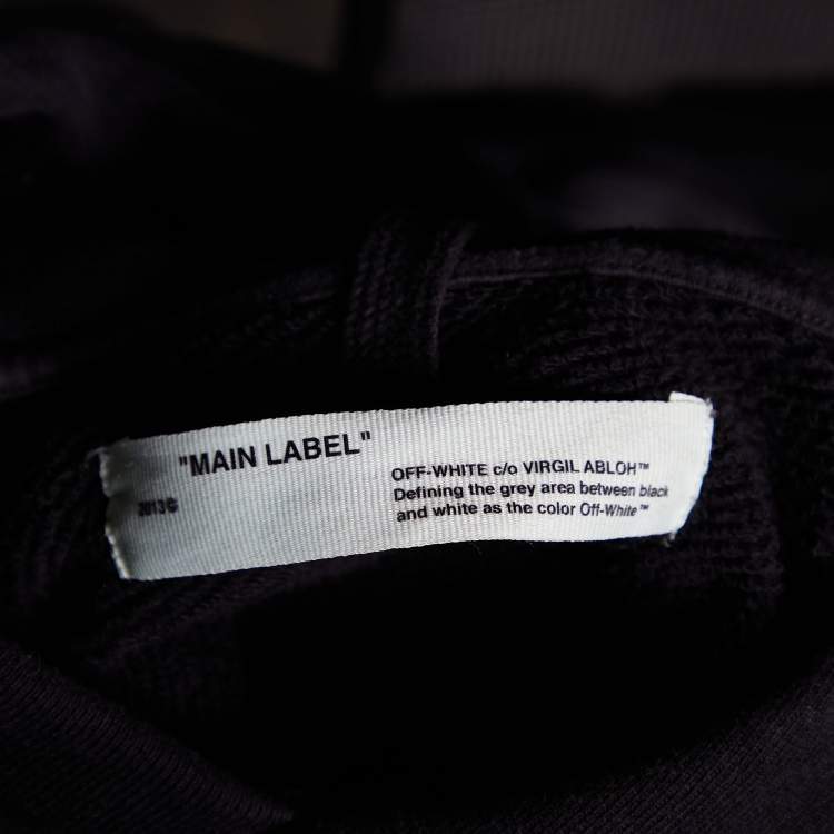 Pre Owned Off-White Black Skull Printed Cotton Knit Hoodie S