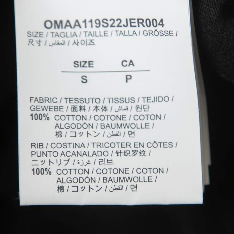 Pre Owned Off-White Black Caravaggio Crowning Cotton Crew Neck T-Shirt S