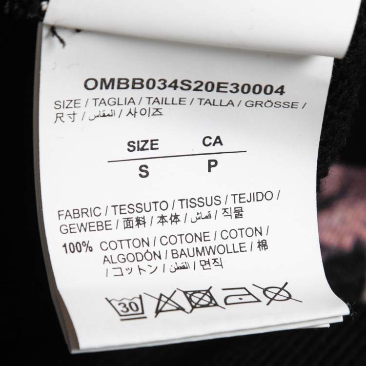 Pre Owned Off-White Black Caravaggio Arrows Print Cotton Knit Hoodie S