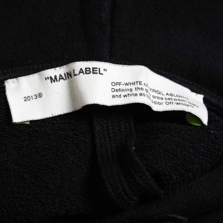 Pre Owned Off-White Black Caravaggio Arrows Print Cotton Knit Hoodie S