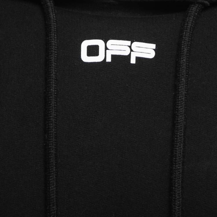 Pre Owned Off-White Black Caravaggio Arrows Print Cotton Knit Hoodie S