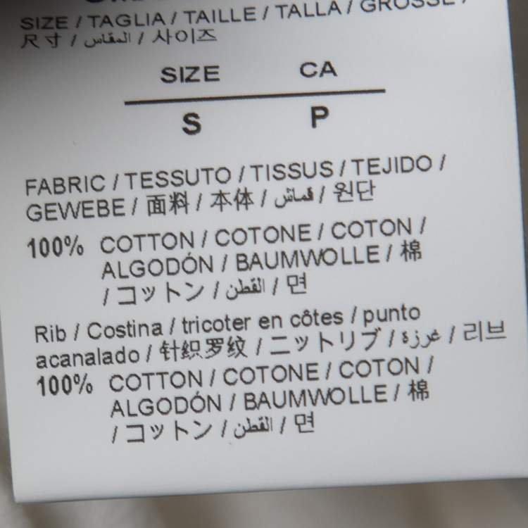 Pre Owned Off-White White Logo Print Cotton Oversized Crew Neck T-Shirt S