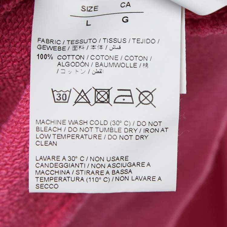 Pre Owned Off-White Pink Impressionism Print Cotton Crew Neck Sweatshirt L