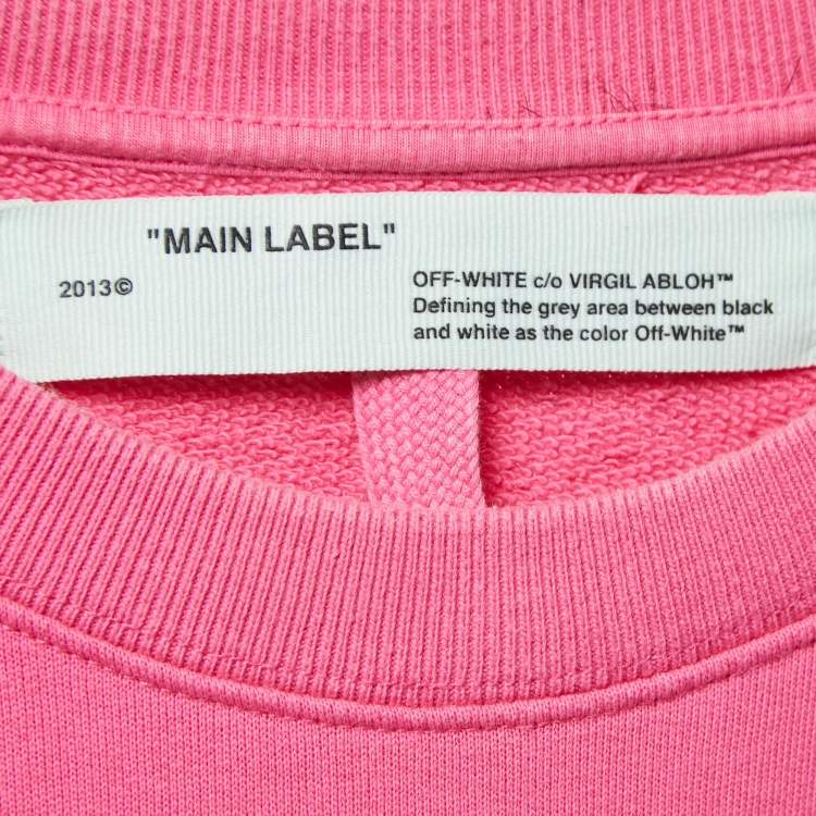 Pre Owned Off-White Pink Impressionism Print Cotton Crew Neck Sweatshirt L