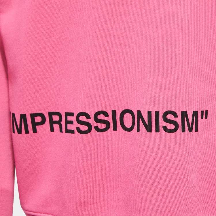 Pre Owned Off-White Pink Impressionism Print Cotton Crew Neck Sweatshirt L