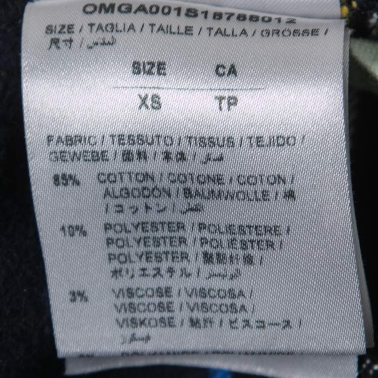 Pre Owned Off-White Navy Blue Checkered Cotton Button Front Shirt XS
