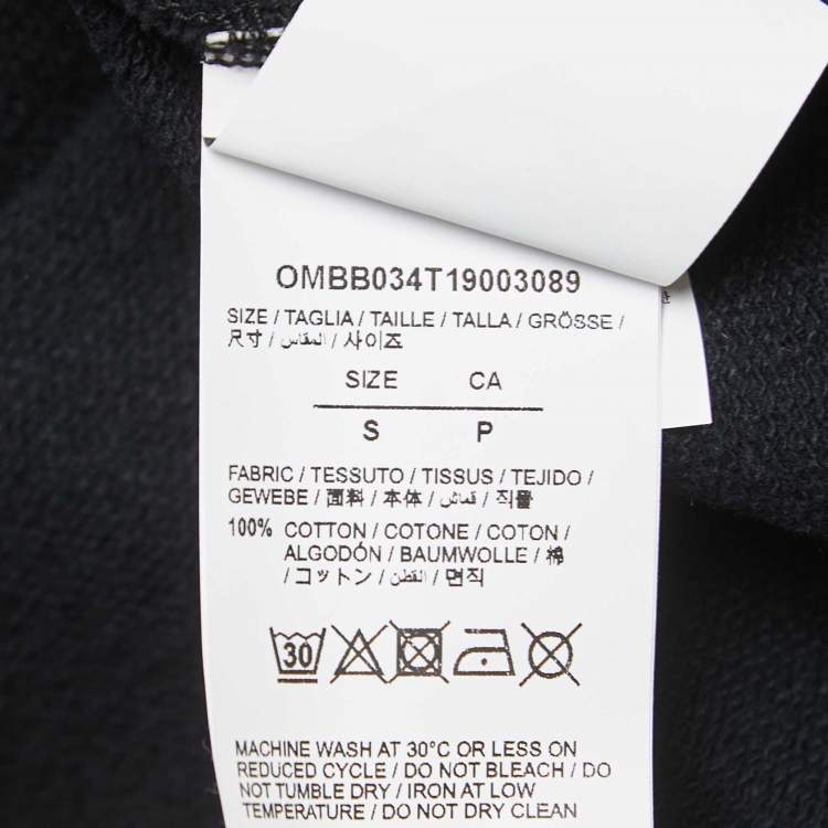 Pre Owned Off-White Black Arrow Print Cotton Hoodie S