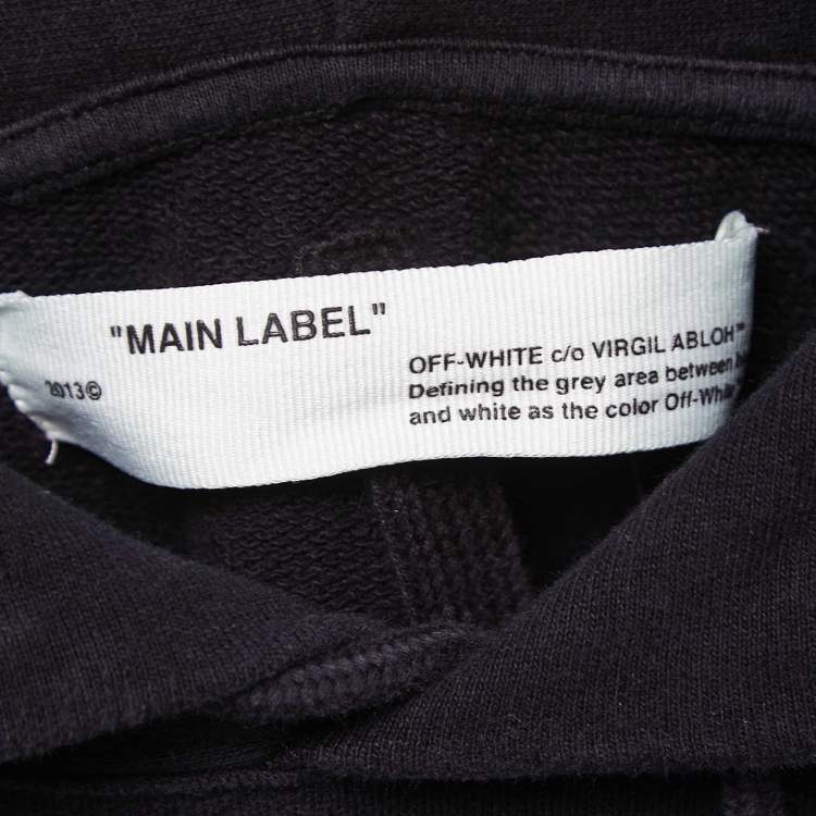 Pre Owned Off-White Black Arrow Print Cotton Hoodie S