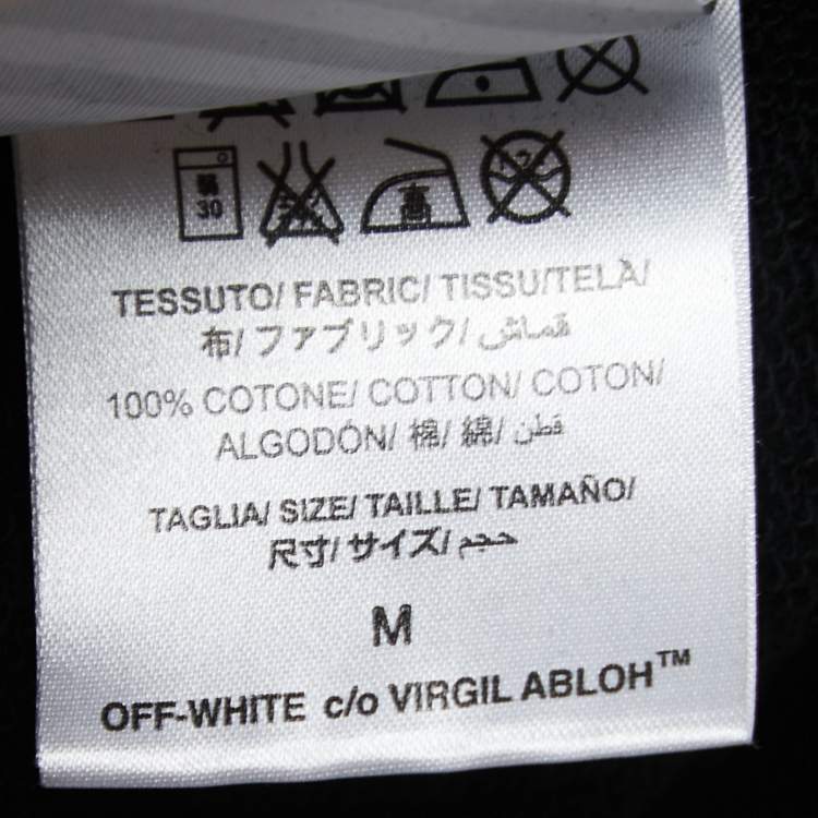 مملوكة مسبقًا Off-White Black Caravaggio Print Cotton Crew Neck Sweatshirt M