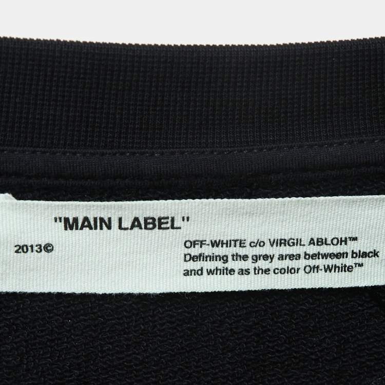 مملوكة مسبقًا Off-White Black Caravaggio Print Cotton Crew Neck Sweatshirt M