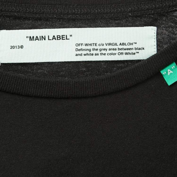 Pre Owned Off-White Black Impressionism Print Cotton Crew Neck Half Sleeve T-Shirt S