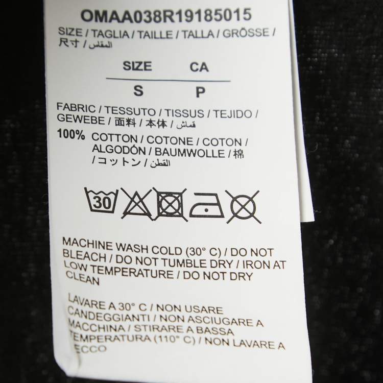 Pre Owned Off-White Black Impressionism Print Cotton Crew Neck Half Sleeve T-Shirt S