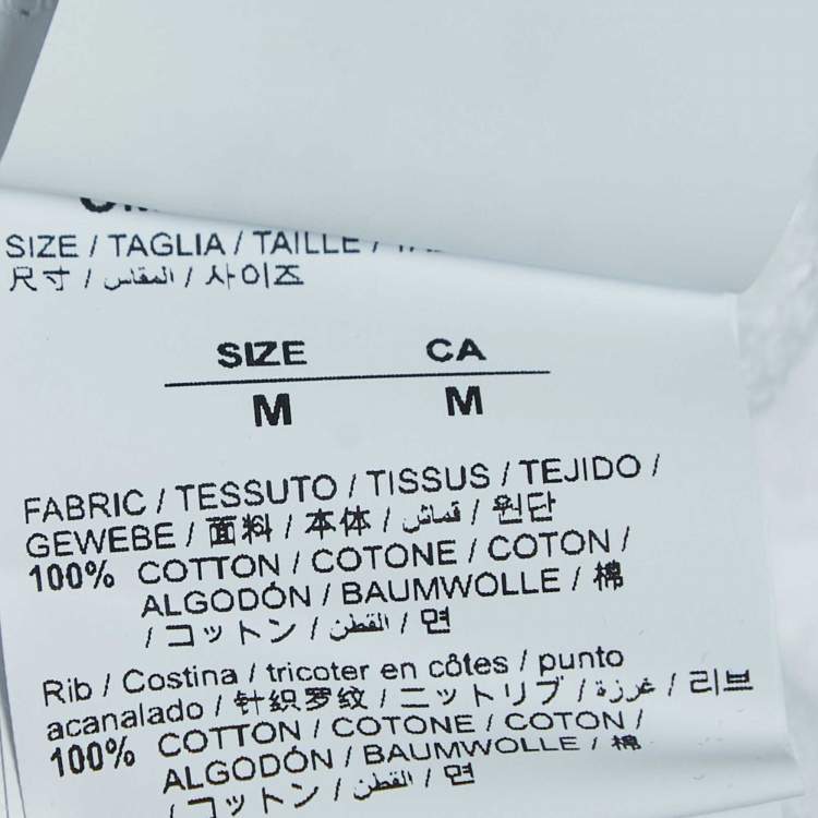 Pre Owned Off-White White Dripped Logo Print Cotton Crew Neck Sweatshirt M