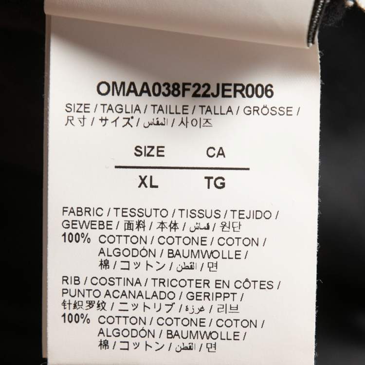 Pre Owned Off-White Seasonal Blue Logo Print Cotton Crew Neck Half Sleeve T-Shirt XL