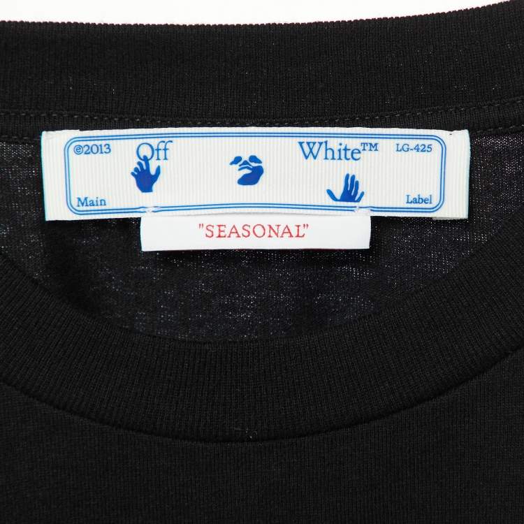 Pre Owned Off-White Black Alien Arrow Print Cotton Half Sleeve T-Shirt XS