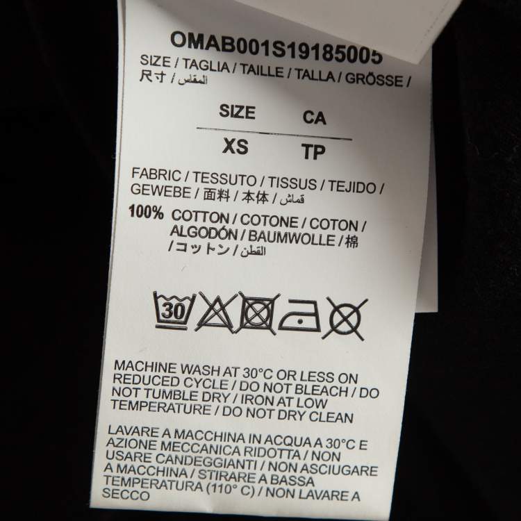 Pre Owned Off-White Black Monalisa Print Cotton Long Sleeve T-Shirt XS