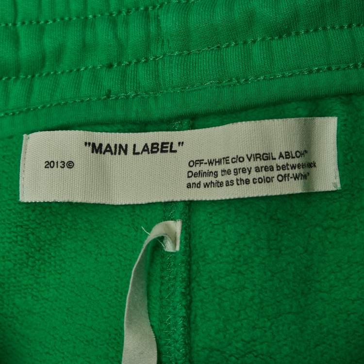 Pre Owned Off-White Green Cotton Printed Bermuda Shorts XS