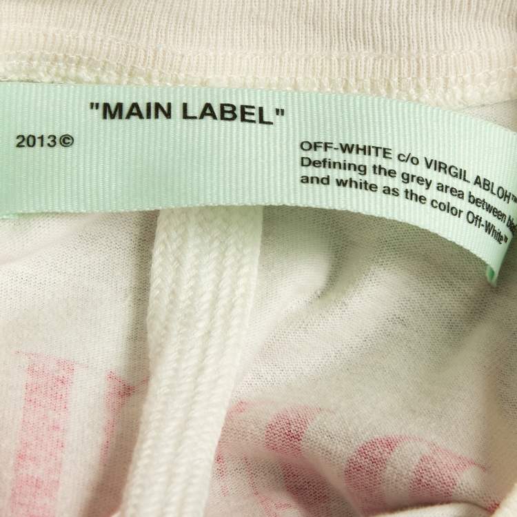 Pre Owned Off-White Cream Digital Print Cotton Full Sleeve T-Shirt XS