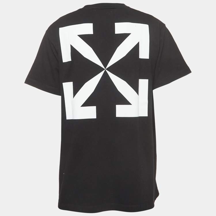 Pre Owned Off-White Black Monalisa Print Cotton Crew Neck T-Shirt XS