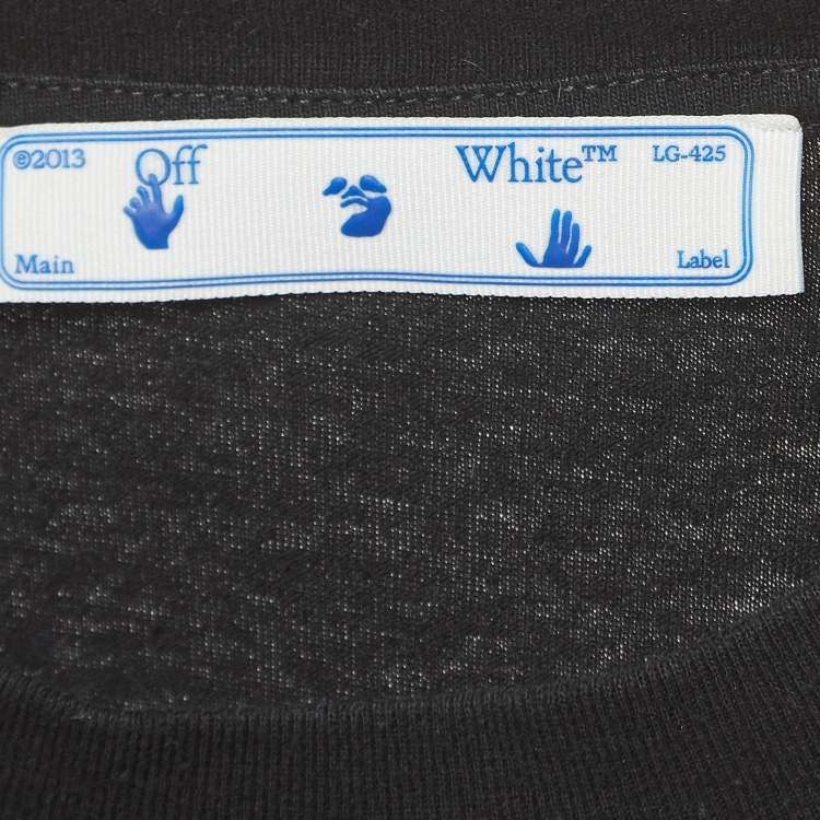 Pre Owned Off-White Black Monalisa Print Cotton Crew Neck T-Shirt XS