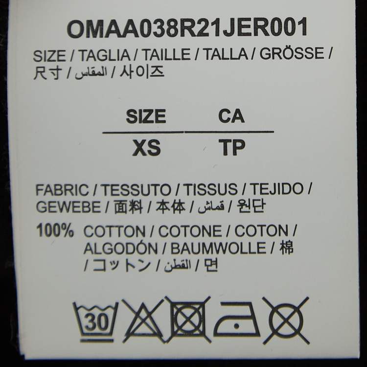 Pre Owned Off-White Black Monalisa Print Cotton Crew Neck T-Shirt XS